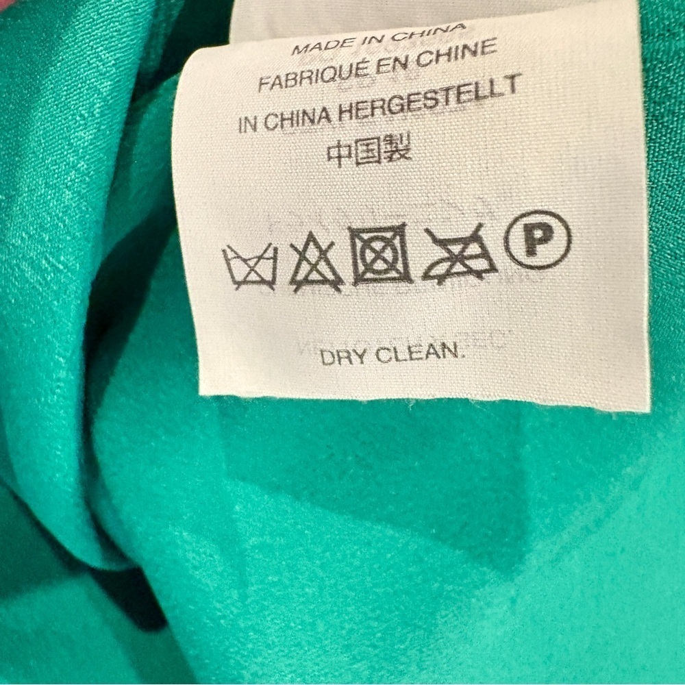 J. Crew Vibrant Green Textured Silk Blouse Size 14 - Picture 7 of 7